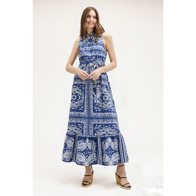 Motivi Foulard Patterned Chemisier Dress Black Maat: 36 | Blousejurken Outlet | Dames | Blauw