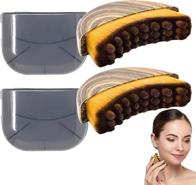 Set van 2 Lymfedrainage Borstels, Gezichtsmassager voor Lichaam en Gezicht, Vermoeidheid Verlichten, Droge Borstels met Reis Etui