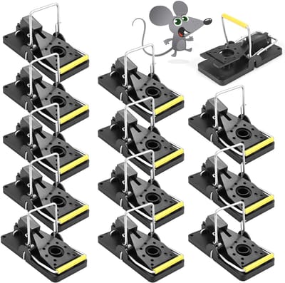 Dailygoods- Muizenval herbruikbaar - Professionele muizenvallen - Set van 12 stuks - Geschikt voor muizen/ratten - Hoogwaardige afwerking - 9,8 x 4,8 x 5,7 cm - Ongediertebestrijding