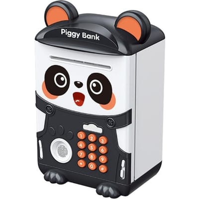 Elektrische Panda Spaarpot met Vingerafdruk Wachtwoord Kluisje voor Kinderen om Geld te Besparen Verjaardag Kerstcadeau white