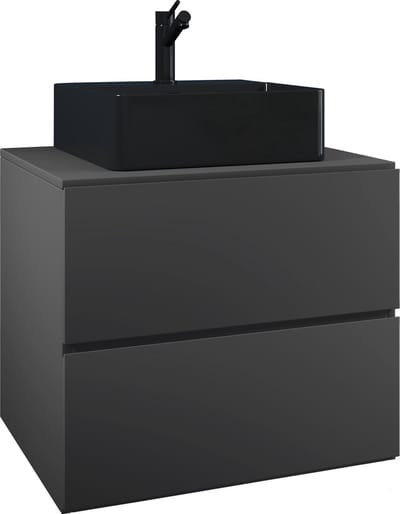 2-delig wastafelmeubel Badkamermeubelset Wastafel Lendas S BL Lade