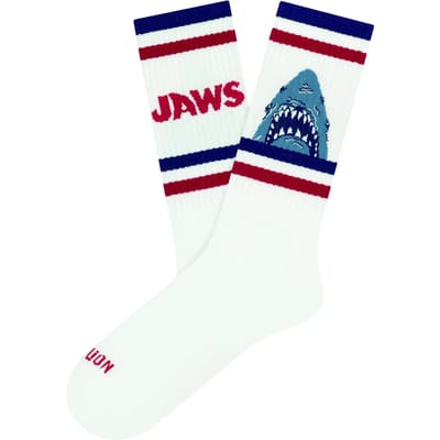 Jimmy Lion unisex sokken athletic jaws wit