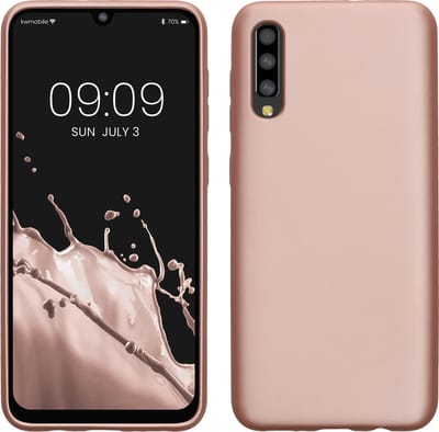 kwmobile telefoonhoesje geschikt voor Samsung Galaxy A50 - Hoesje voor smartphone - Back cover in metallic roségoud