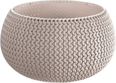 Prosperplast Tuin bloempot/plantenpot Splofy - rond - kunststof - taupe - D18 x H16 cm - 2,3 liter