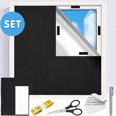 Ultiluxe® Verduisteringsdoek met klittenband - 145 x 200 cm - Verduisterend - Zonwerend - Verduisteringsgordijn - Schaduwdoek - Verduisteringsdoek - Donker maken - Tegen UV licht - Zonwering - Verduisteringsgordijn - Zonnescherm dakraam - Zwart