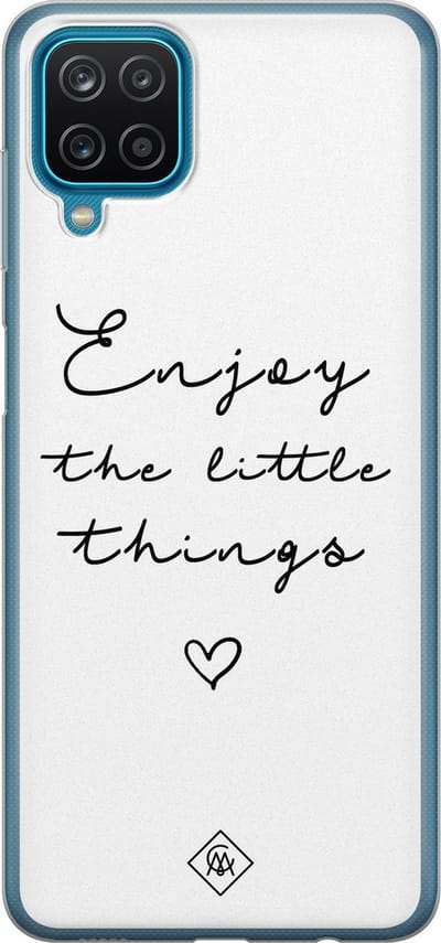 Casimoda® hoesje - Geschikt voor Samsung A12 - Enjoy Life - Backcover - Siliconen/TPU - Zwart