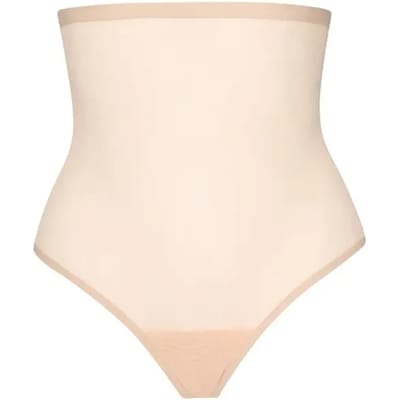 Bye Bra Vormende tule string met hoge taille, beige S