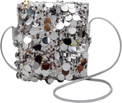 Glinsterende Sequins Schoudertas voor Dames, Kleine Handtas voor Telefoon, Mobiele Telefoon Tas met Verstelbare Band