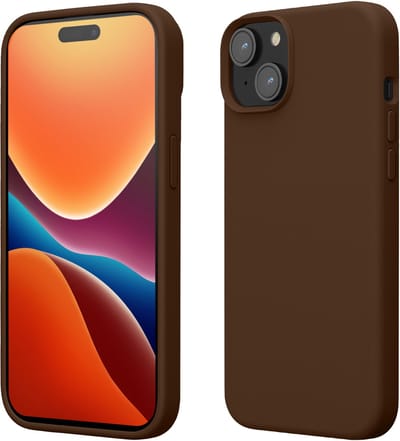 kwmobile Case voor iPhone 15 - Slank TPU-Hoesje met Zachte Afwerking - In chocoladebruin