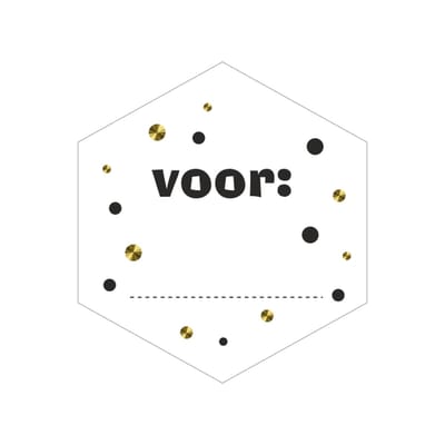 Trendy Sluitstickers - Rol 250 Stuks - "Voor....." - Etiketten - Sluitzegels