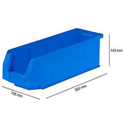 Magazijnbak LF 511 SSI Schäfer - polypropeen - L 500 x B 156 x H 143 mm - 7,6 l - blauw