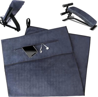 Microvezel handdoek met zak ritssluiting - fitness handdoek fitness voor dames heren - ultra absorberende doek sporthanddoek antislip fixatie gym badhanddoek voor outdoor sport