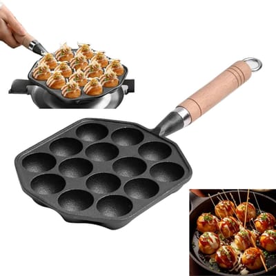 TopChoice® Poffertjespan - Poffertjesmaker - Poffertjesplaat - Antiaanbaklaag - Zwart