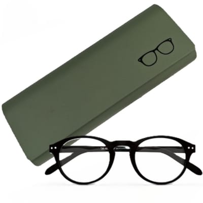 Brillenkoker hardcase - Bril etui - Halfharde brillenkoker - Hard koker – Universeel – Zonnebrilhouder – Brillendoos - Bril hoesje – Donkergroen - LOUZIR