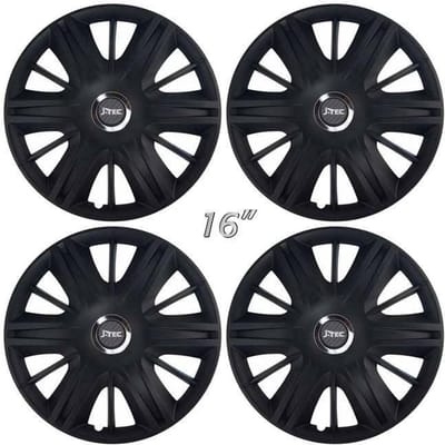 Wieldoppen MAXIM-B 16 inch zwart/chroom ring. Set a 4 stuks in doos (a.u.b. tekst lezen!)