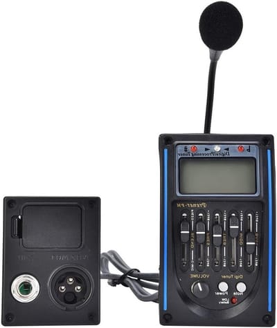 5-Bands Gitaar Preamp met Digitale Tuner en Equalizer voor Akoestische Gitaar Pickup en Geluidsverbetering