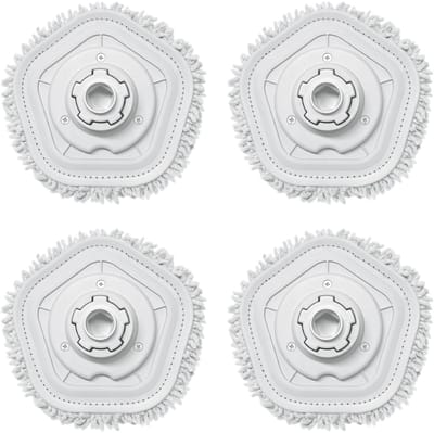 MTTProducts - Vervangende Mop Heads - Pack van 4 - Hoog absorberend - Voor alle vloertypes - Geschikt voor Xiaomi Dreame W10/W10 Pro - Innovatieve rein...