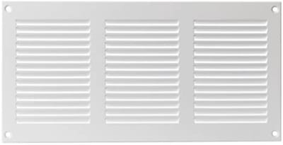 300x150mm metaal wit ventilatierooster met insectenbescherming - rooster voor ventilatie - afvoerrooster