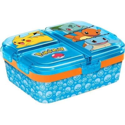 Pokémon Kinderlunchbox – Broodtrommel met 4 vakken voor kinderen vanaf 4 jaar - Vaatwasserbestendig & BPA-vrij - Lichtblauw