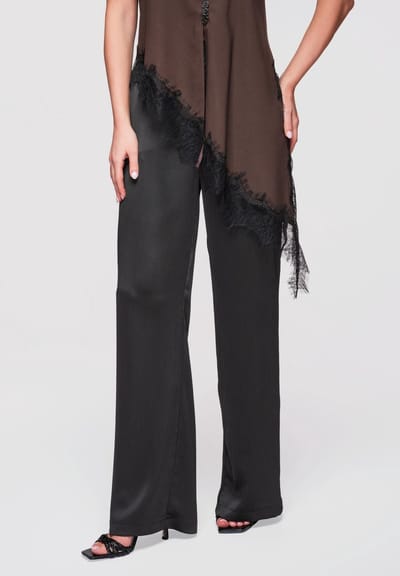 OMBRE Broek - Regular Fit - Rits - Effen Zwart S