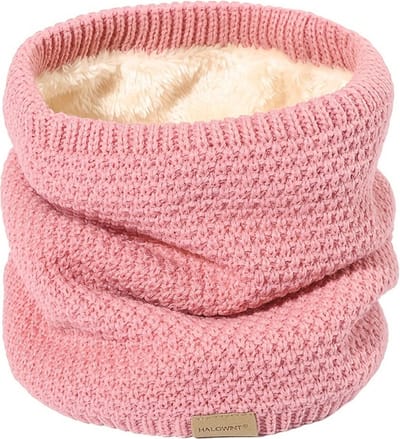Livano Nekwarmer - Dames - Fleece - Motor - Bandana - Masker - Colsjaal - Sjaal - Gewatteerd - Skiën - Warm - Rekbaar - Roze