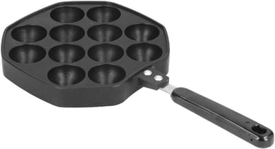 Takoyaki Pan - Ballen Maker - Lekkere Snacks Maken - 12 Holtes Anti-aanbak - 34x18 cm - Zwart