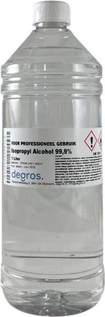 Degros - Isopropyl Alcohol - 1 liter -Isopropanol - 99,9% Zuiver - IPA