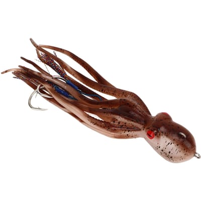 250g Simulation Calamar Jigs Pêche Appâts Poulpe Réaliste Poulpe Jig avec 10 Tablettes d'Encre Pour Pêche en Océan Eau Salée brown