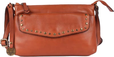 Genuine Italiaanse Leren Boho Studded Crossbody Schoudertas – Stijlvol, Duurzaam & Perfect voor Dagelijks Gebruik voor Dames