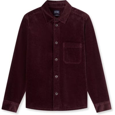 OLYMP Casual Overhemd, Overshirt, Kent, Bordeauxrood