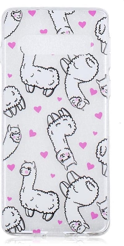 Shop4 - Samsung Galaxy S10 Plus Hoesje - Zachte Back Case Alpaca Transparant