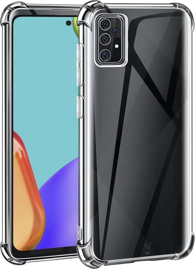 Hoesje geschikt voor Samsung Galaxy A52s - Anti Shock Proof Siliconen Back Cover Case Hoes Transparant
