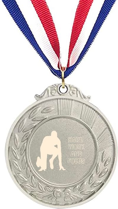Akyol - hard werken en focussen medaille zilverkleuring - Hardlopen - familie vrienden sporters - cadeau