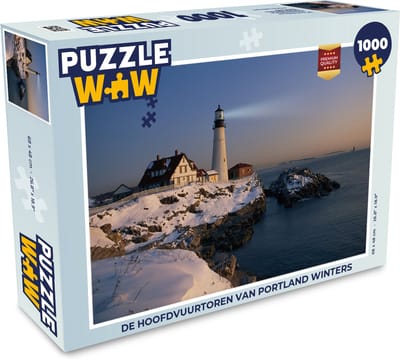 Puzzel De hoofdvuurtoren Van Portland winters - Legpuzzel - Puzzel 1000 stukjes volwassenen
