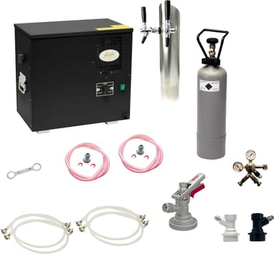 Complete Set - Biertap - AS-40, 2-kraans - Waterbadkoeler - Thuistap - Bierkoeler - met Fustkoppeling Type G, NC Adapter