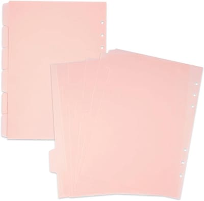 Transparante A5 Ringband Scheidingsbladen - 12 Stuks, Stevige Plastic Divider met 6 Kleurige Tabs voor Notitieboeken, Mappen en Agenda's