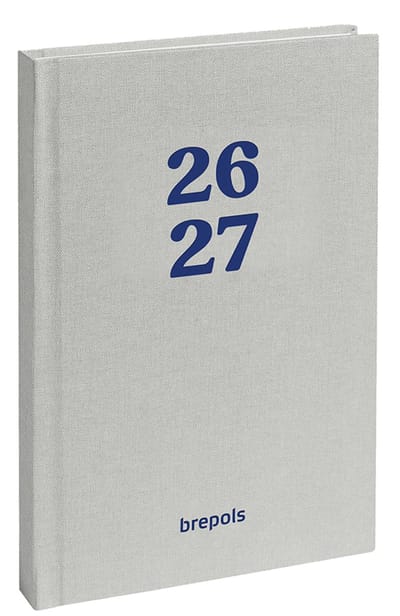Brepols agenda 2026-2027 - RAINBOW - Schoolagenda - 1 dag per pagina - Gekartonneerde omslag - Dagoverzicht - Grijs - 11.5 x 16.9 cm