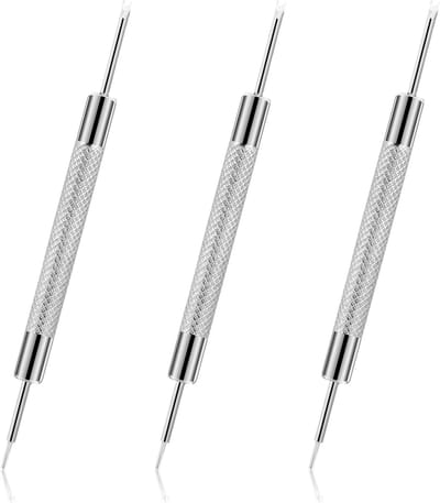 Set van 3 Veerpinnen Gereedschap voor Horloge, RVS Horlogeband Vervangtools, Horloge Reparatie Accessoires en Verbindingspinnen Verwijderaar