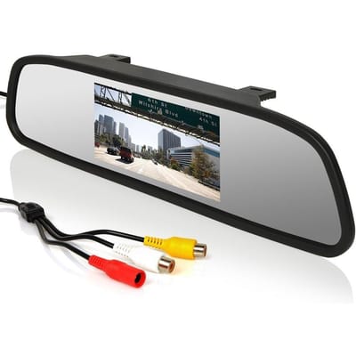 ORIGIN 4,3-inch Achteruitkijkspiegel Monitor, 12V/24V, Dubbele Video-ingang, Compatibel met Achteruitrijcamera, ORG-403C