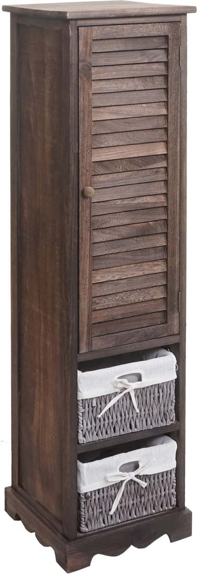 Badkamermeubel MCW-H20, badkamer kast badkamermeubel badkamerplank, 120x27x29cm massief hout ~ shabby bruin