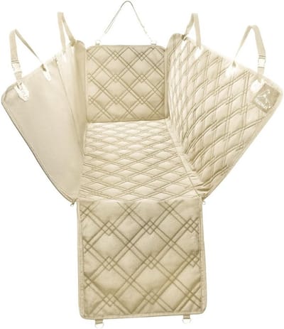 Thuys – Honden Autostoelhoes Beige – Volledige Bescherming Achterbank Deuren – En Hoofdsteunen