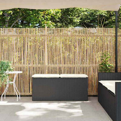 vidaXL - Tuinbank - met - kussen - 110x40x44 - cm - poly - rattan - zwart