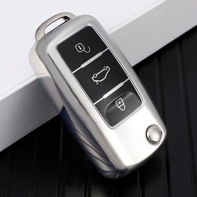 Draagbare Auto TPU Autosleutelhoes Cover voor VW voor VOLKSWAGEN Tiguan Passat B5 B6 B7 Golf 4 5 6 MK6 Jetta Lavida voor Skoda Octavia gray