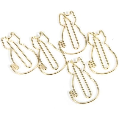 12 Stuks Clip Katvormig Uniek Stijlvol Multifunctioneel Verdikte Paperclip 3x2cm beige