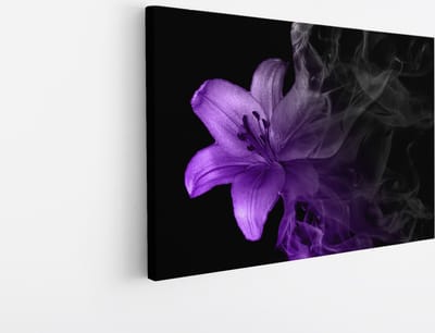 Saammp Canvas Schilderij - Paarse bloem - Natuur - 30x20 - Foto op canvas - Wanddecoratie - Muurdecoratie Woonkamer - Kantoor Decoratie