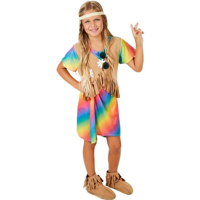 dressforfun - Meisjeskostuum bloemenkind 164 (13-14y) - verkleedkleding kostuum halloween verkleden feestkleding carnavalskleding carnaval feestkledij partykleding - 300904
