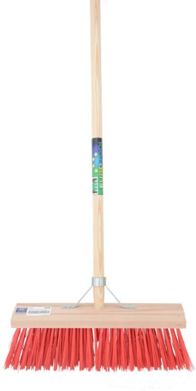 MM Eurotool Stadsbezem 41 cm met harde kunstvezels, FSC-steel 150 cm en stokhouder
