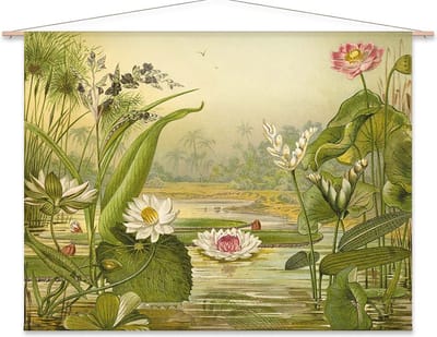 Wanddoek-XL Waterplanten (zonder houten stokken)
