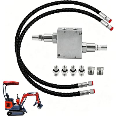 Mini Graafmachine Hydraulische Demperklep Gelegeerd Staal Hydraulische Bufferklep voor Machine met 1/4 Inch Slang en M14x1.5