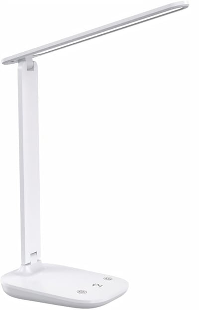 QORA® Bureaulamp LED - Burolamp - Bureaulamp Met Klem - Bureaulamp Kind - Bureaulamp LED Dimbaar - Wit - 13cm x 32cm x 8cm